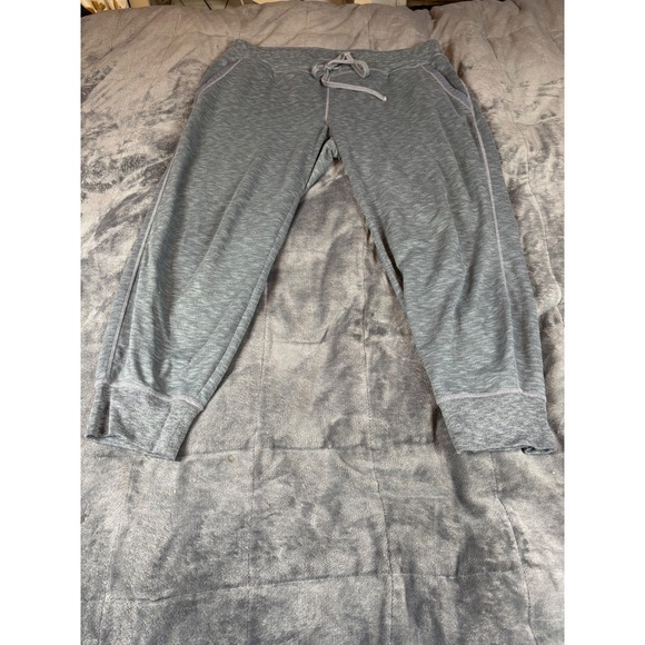 Athleta Gray Crop Jogger Sweatpants Lounge Activewear Womens Size Large - Picture 1 of 8